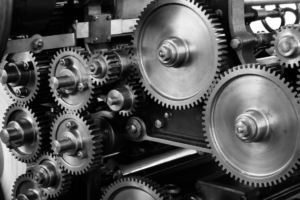 Gears in an industrial machine