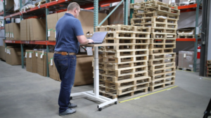 manager checking inventory in a warehouse