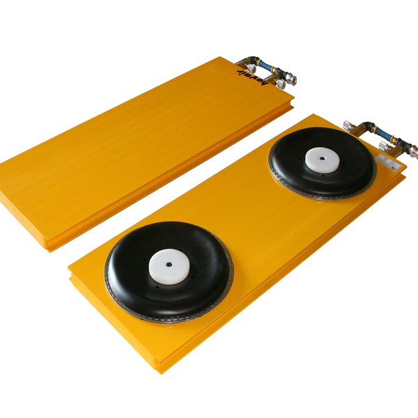 Ergonomic material moving with air bearing lift decks