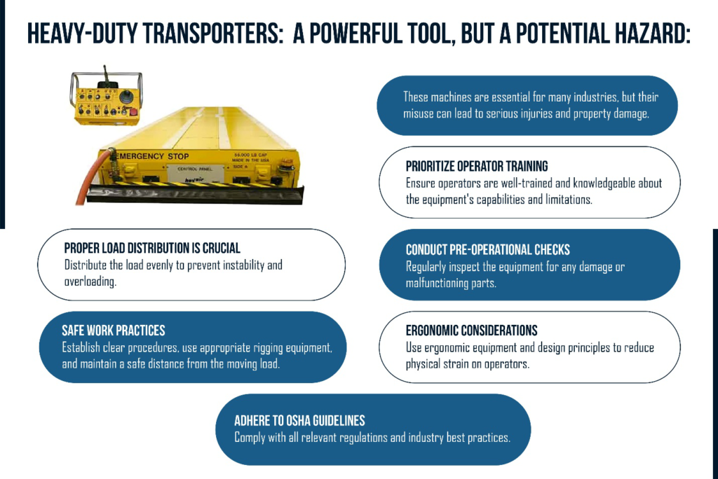 Safety tips for operating heavy-duty transporters.