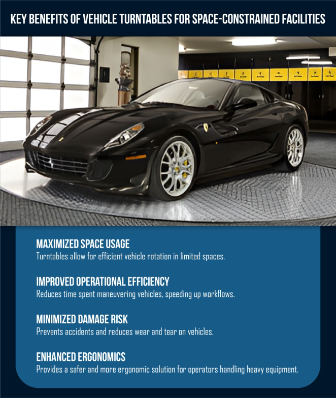 Key benefits of vehicle turntables for space-constrained facilities