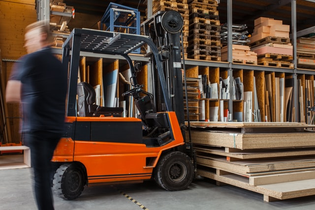 Forklift with Pallets